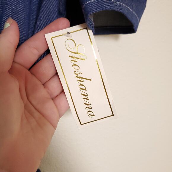 SHOSHANNA Stretch Denim Candelaria Cocktail Party Jean Midi Dress - Picture 3 of 11